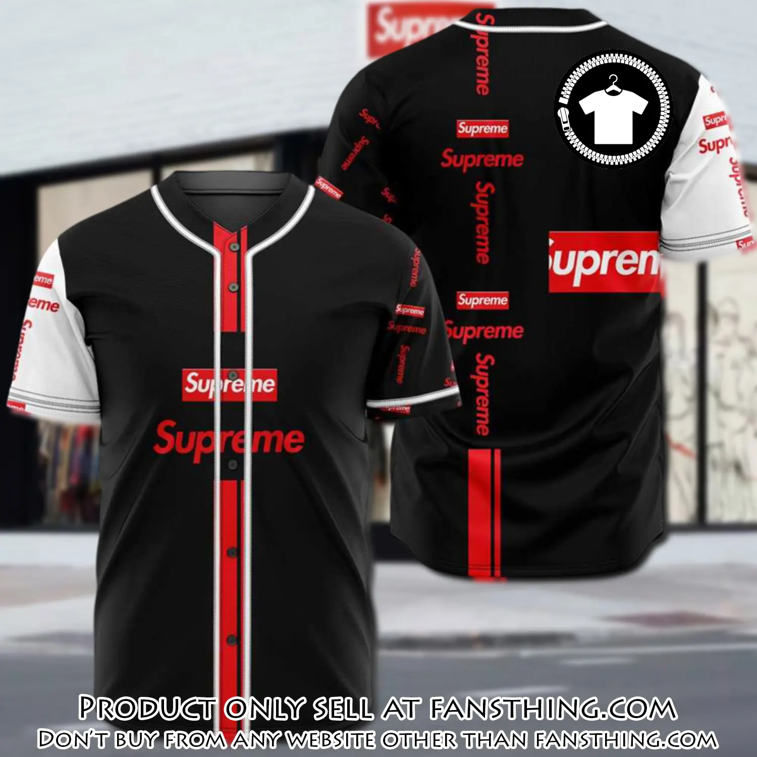 Supreme black baseball jersey shirt luxury bjs1236 fst4727105